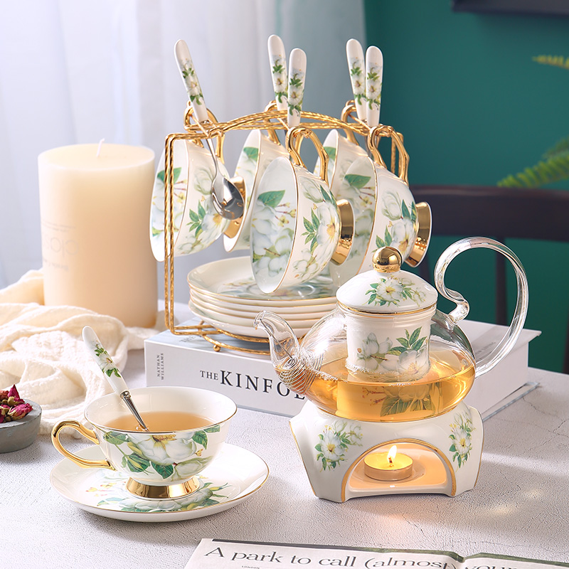 Korean Tea Set - Чайный набор из камелии, костяного фарфора,