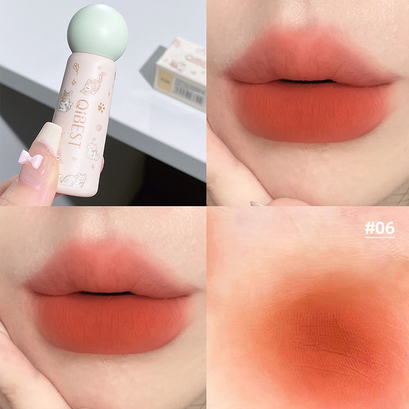 QIBEST телесный матовый блеск  – обзор и цена Lip Tint Korean